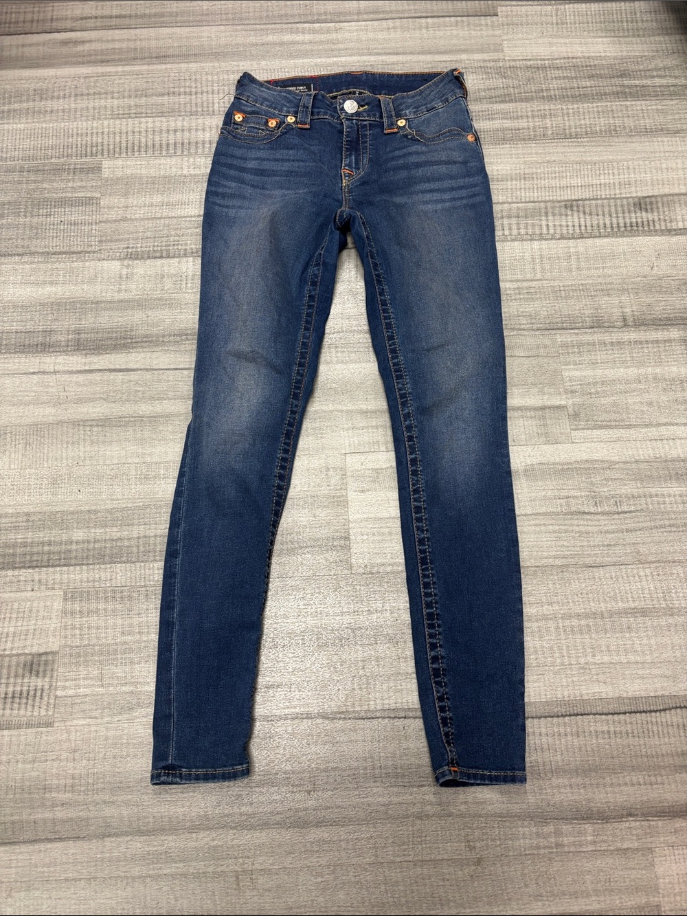True Religion Indigo Skinny Jeans with Faded Detail